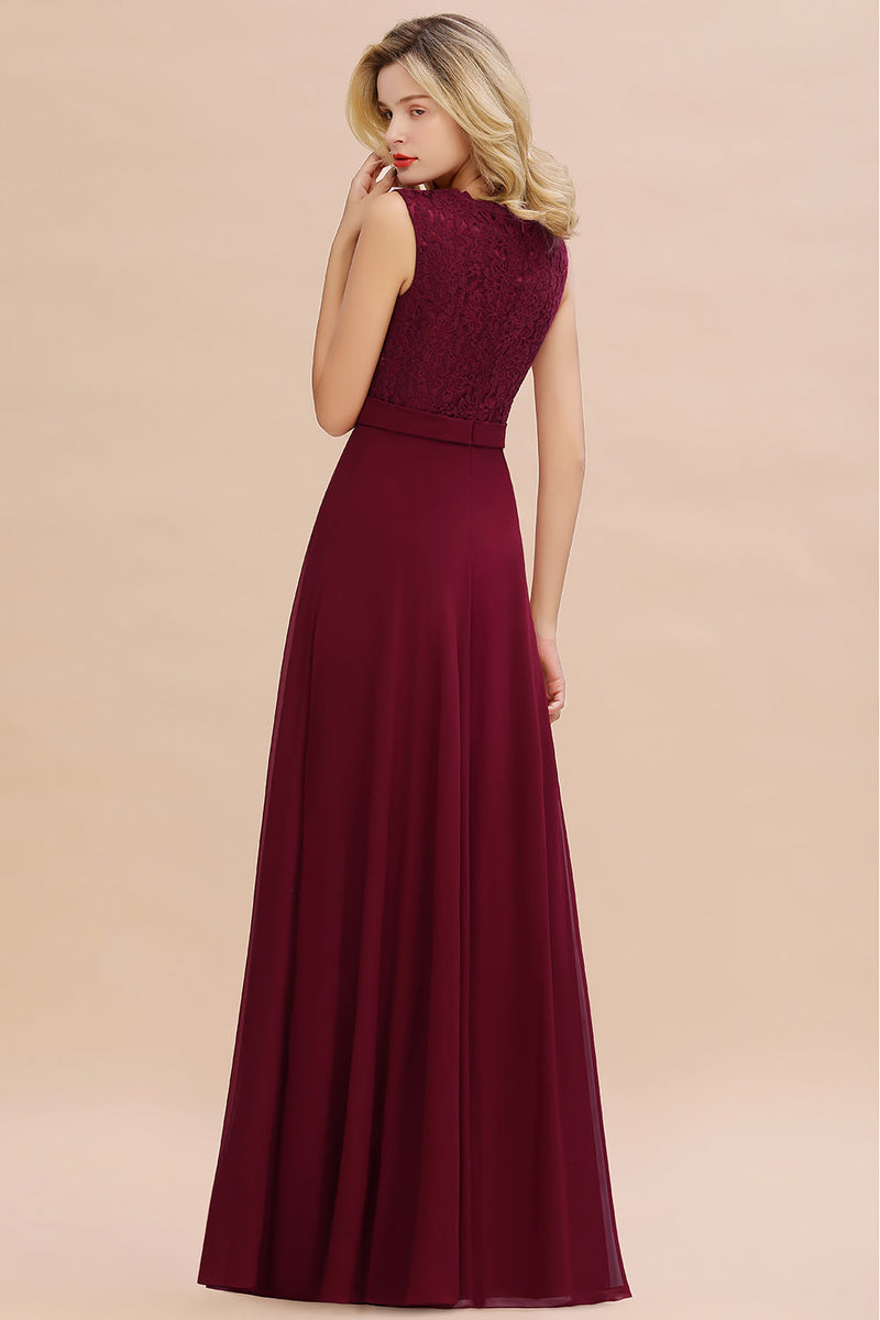 modest burgundy bridesmaid dresses