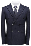 men-fancy-tuxedo-black-double-breasted-peaked-lapel-striped-business-suits