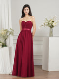 27Dress Long A-line Strapless Chiffon Bridesmaid Dress with Draped-27dress