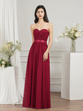 27Dress Long A-line Strapless Chiffon Bridesmaid Dress with Draped-27dress