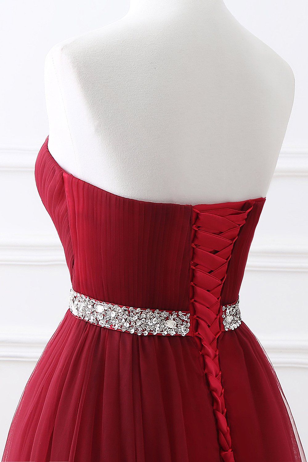 Burgundy Sweetheart Long Evening Dress