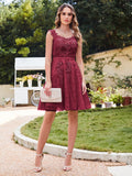 Short Tulle A line Sleeveless Knee Length Homecoming Dress