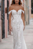 Sexy Sheath Sweetheart Sleeveless Applique Tulle Wedding Dress with Court Train