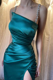 Sheath Sleeveless Ruched Side Split Prom Dress with Floor-Length