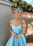 A-Line Off-the-Shoulder Sequined Prom Dresses-27dress