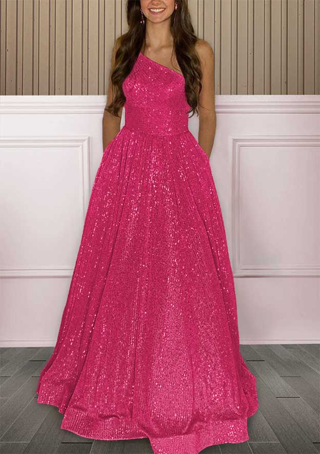 A line prom hot sale dress with pockets