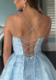 A-Line Scoop Neck Sleeveless Lace Short/Mini Homecoming Dress with Beading-27dress