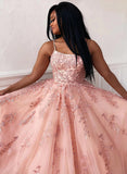 A-Line Square Neckline Prom Dress with Appliques Lace-27dress