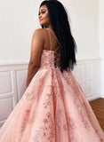 A-Line Square Neckline Prom Dress with Appliques Lace-27dress