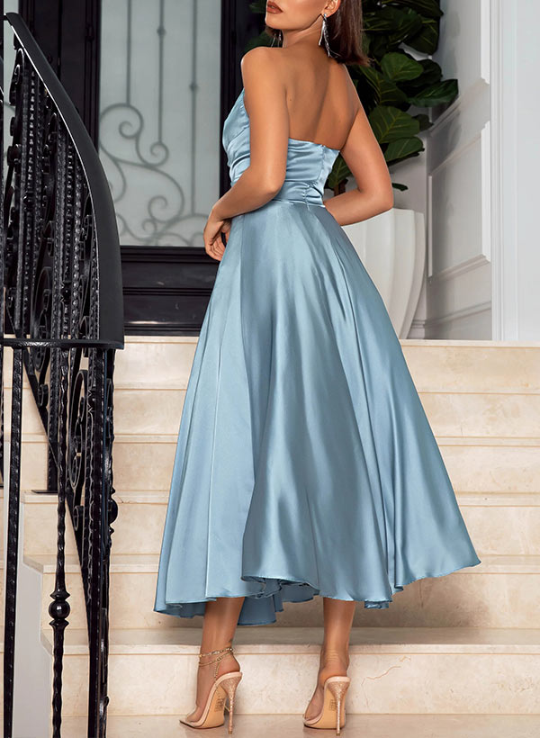 A-Line Strapless Satin Prom Dress for Special Occasion-27dress