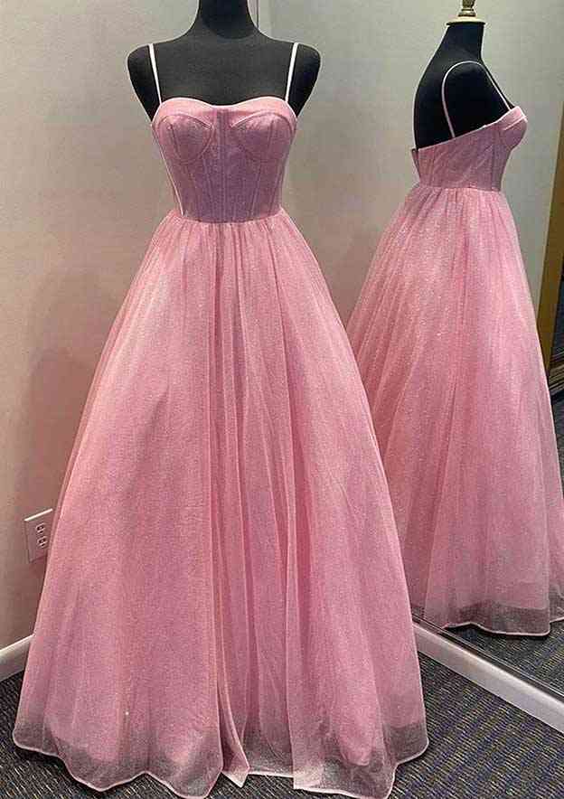 A-Line Sweetheart Glitter Prom Dress with Pockets-27dress