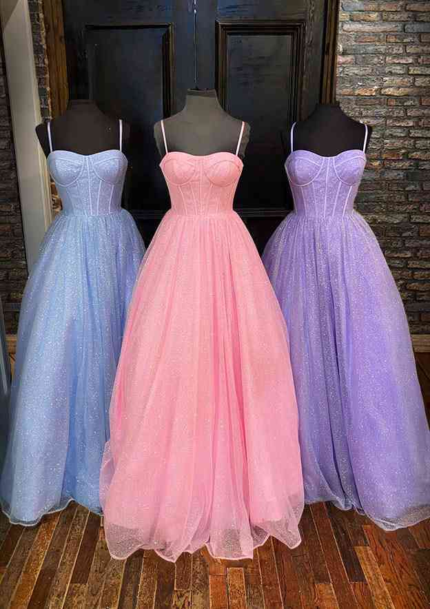 A-Line Sweetheart Glitter Prom Dress with Pockets-27dress