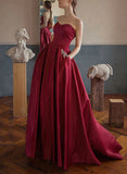 A-Line Sweetheart Prom Dress with Pockets & Beading-27dress