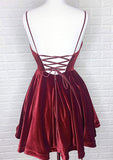 A-line V Neck Charmeuse Homecoming Dress-27dress