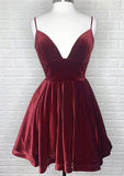 A-line V Neck Charmeuse Homecoming Dress-27dress