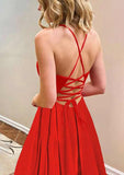 A-Line V Neck Sleeveless Chiffon Prom Dress With Appliqued Beading-27dress