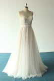 Affordable Jewel Sleeveless A-line Wedding Dresses Tulle Lace Bridal Gowns Online-27dress