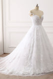 Affordable Jewel Tulle Lace White Wedding Dress Sleeveless Appliques Bridal Gowns Online-27dress