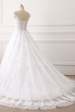 Affordable Jewel Tulle Lace White Wedding Dress Sleeveless Appliques Bridal Gowns Online-27dress