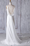 Affordable Sheath Chiffon Wedding Dress Appliques Sleeveless Backless Bridal Gowns On Sale-27dress