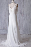 Affordable Sheath Chiffon Wedding Dress Appliques Sleeveless Backless Bridal Gowns On Sale-27dress