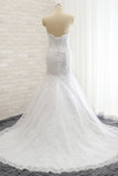 Affordable Strapless Tulle Lace Wedding Dress Sleeveless Sweetheart Bridal Gowns with Appliques On Sale-27dress