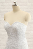 Affordable Strapless Tulle Lace Wedding Dress Sleeveless Sweetheart Bridal Gowns with Appliques On Sale-27dress