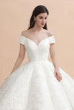 Affordable Straps White Tulle Wedding Dress Appliques Lace A-line Bridal Gowns On Sale-27dress