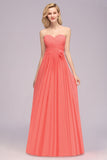 Affordable Sweetheart Strapless Chiffon Bridesmaid Dress with Flower-27dress