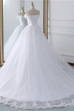 Affordable White Off-the-shoulder Lace Wedding Dresses With Appliques Tulle Ruffles Bridal Gowns On Sale-27dress