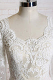 Appliques Long Sleeve Chiffon A-line Wedding Dress On Sale-27dress