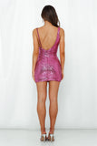 Asymmetrical Shoulder Fuchsia Bodycon Homecoming Dress