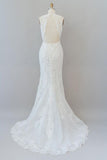 Awesome Illusion Lace Mermaid Wedding Dress On Sale-27dress