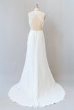 Awesome Ruffle Lace Chiffon Sheath Wedding Dress Online-27dress