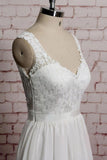 Awesome V-neck Lace Chiffon A-line Wedding Dress Online-27dress