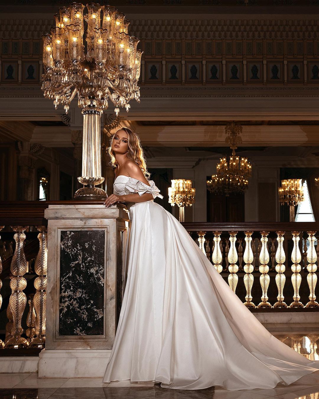 Beautiful Long A-line Off-the-shoulder Sweetheart Appliques Lace Satin Wedding Dress-27Dress