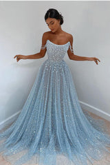 Beautiful Long A-line Sweetheart Sequined Prom Dress-27Dress