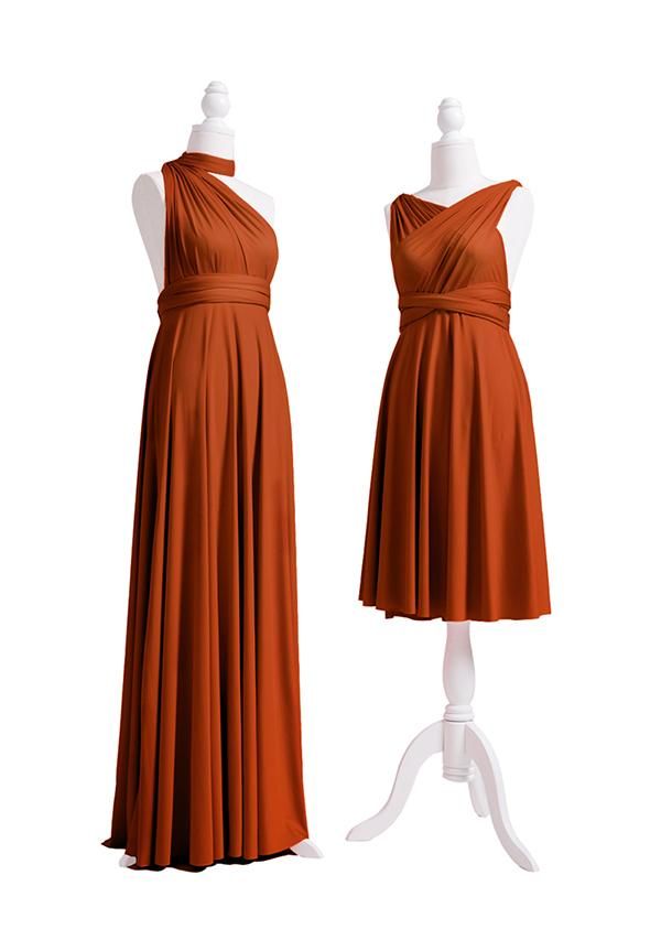 Camel Multiway Ruffles Infinity A-Line Bridesmaid Dresses-27dress