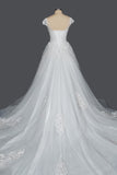 Cap Sleeve Lace Wedding Dress Princess Bridal Gown Lace-up-27dress