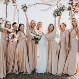 Champagne Multiple A-Line Bridesmaid Dresses-27dress