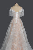 Champagne Tassels Wedding Dress Ball Gown With Beads-27dress