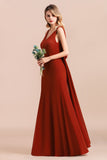 Charming Mermaid V-Neck Drapped Back Bridesmaid Dress Online-27dress