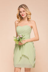 Chic Chiffon Sweetheart Short Bridesmaid Dresses with Ruffle-27dress