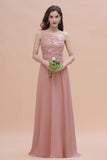 Chic One Shoulder Chiffon Lace Vintage Mauve Bridesmaid Dress On Sale-27dress