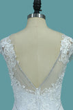 Chic Satin Jewel Lace Wedding Dress Cap Sleeves Beadings Mermaid Bridal Gowns On Sale-27dress