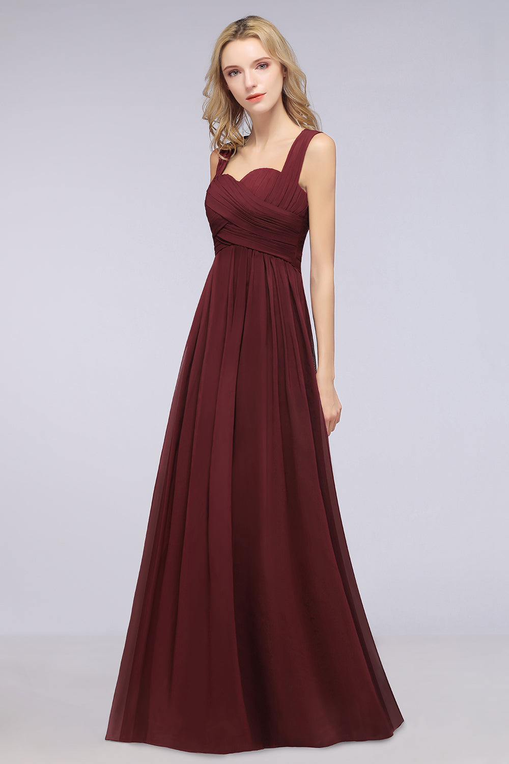 Chic Tiered Sweetheart Cap-Sleeves Bungurdy Bridesmaid Dresses-27dress