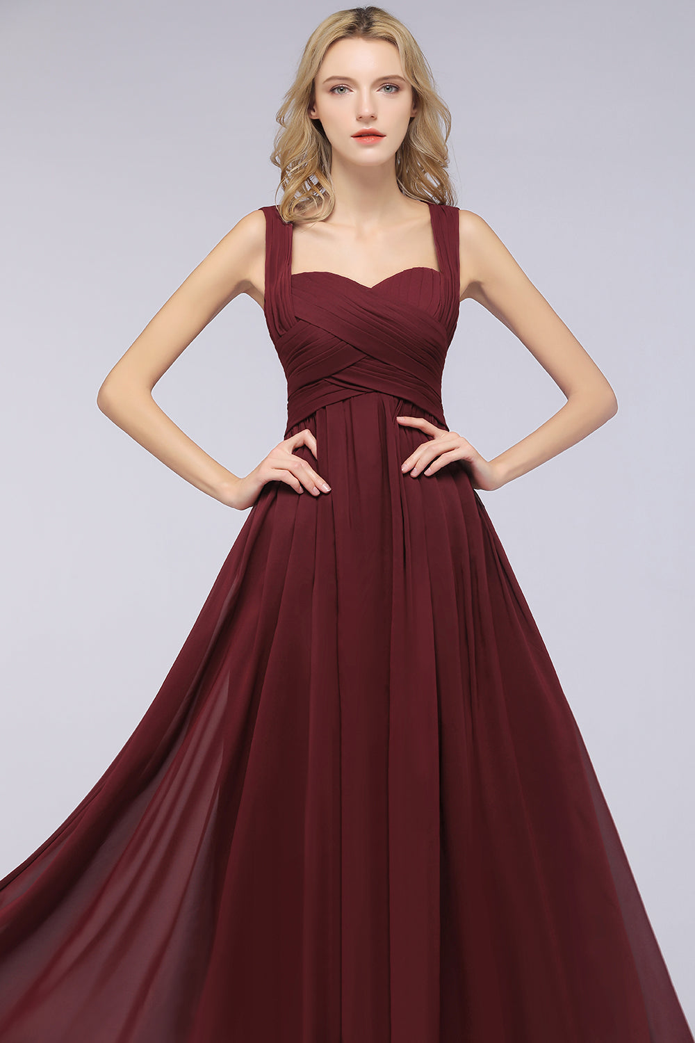 Chic Tiered Sweetheart Cap-Sleeves Bungurdy Bridesmaid Dresses-27dress