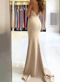 Cowl Neck Trumpet/Mermaid Open Back Prom Dress with Split Front-27dress