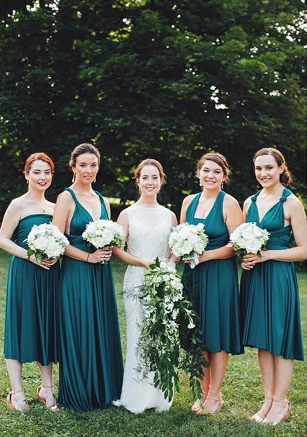 Dark Green Multiple A-Line Bridesmaid Dresses-27dress