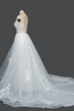 Detachable Lace Mermaid Wedding Dress With Cap Sleeves-27dress